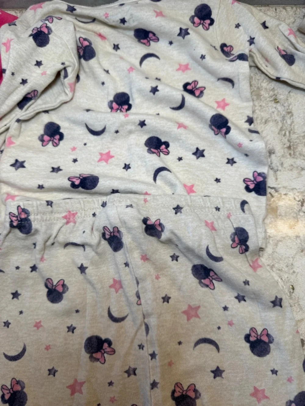 Pair of Disney Baby Mini Mouse Pajamas set 18m - top and bottoms
